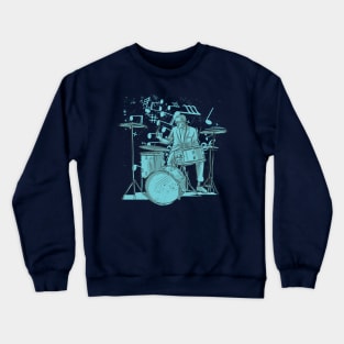 Vintage Jazz Drummer Illustration Crewneck Sweatshirt